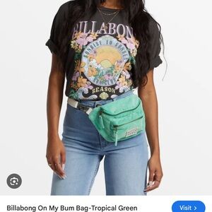 NWT Billabong Rare Corduroy Bum Bag | Tropical Green | Crossbody Sling
